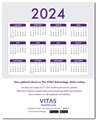 2024 2 Sided Laminated Calendar Sheets Pack of 50